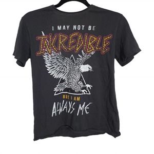 Zara Boys Graphic Tee Gray Studded Eagle Cotton T Shirt Top Vintage Style Sz 9